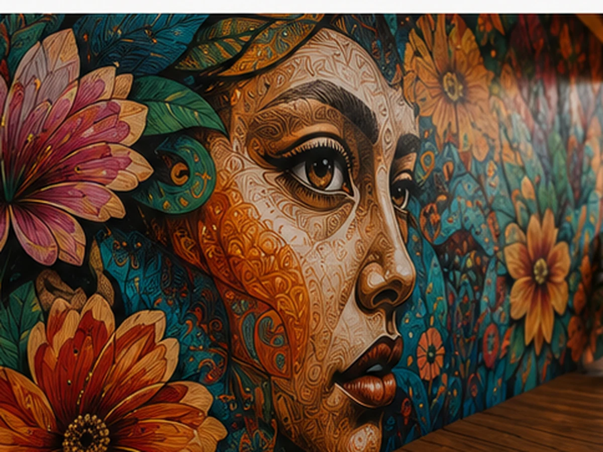 Mural de gran formato de un artista en Puerto Vallarta