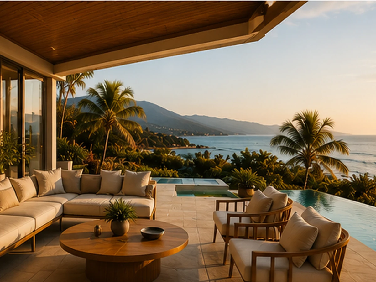 Terraza de propiedad de lujo con vista a la Bahía de Banderas, Puerto Vallarta